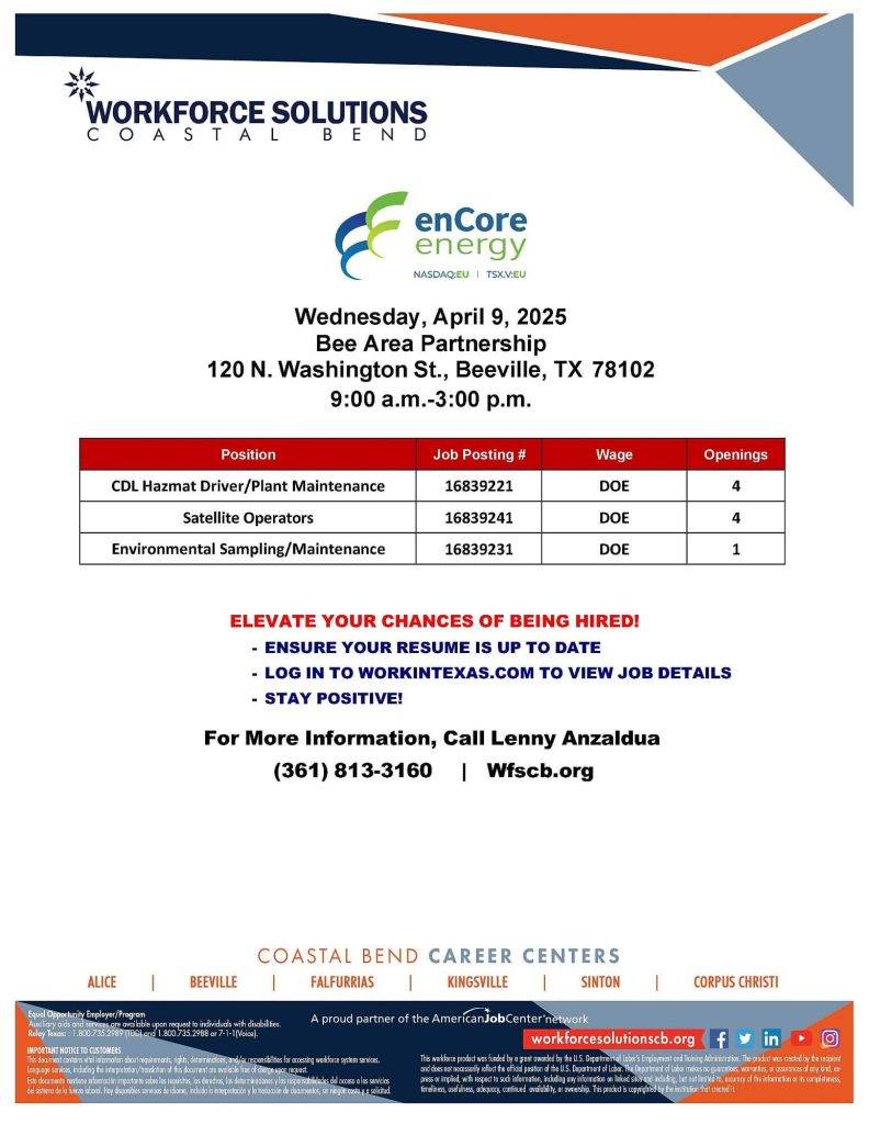 Encore Energy Hiring Event_Flyer.new 4.9.2025 - Updated (1) Encore Hiring Event Flyer
