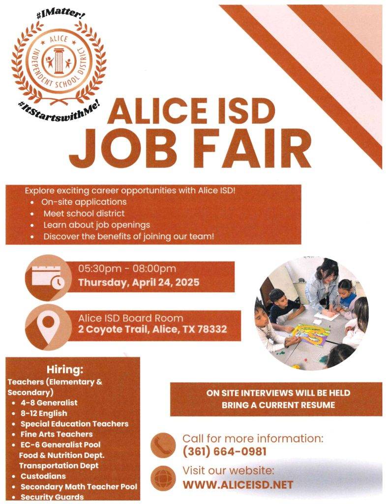 Alice ISD Flyer 4.11.25 Alice ISD Flyer 4.11.25