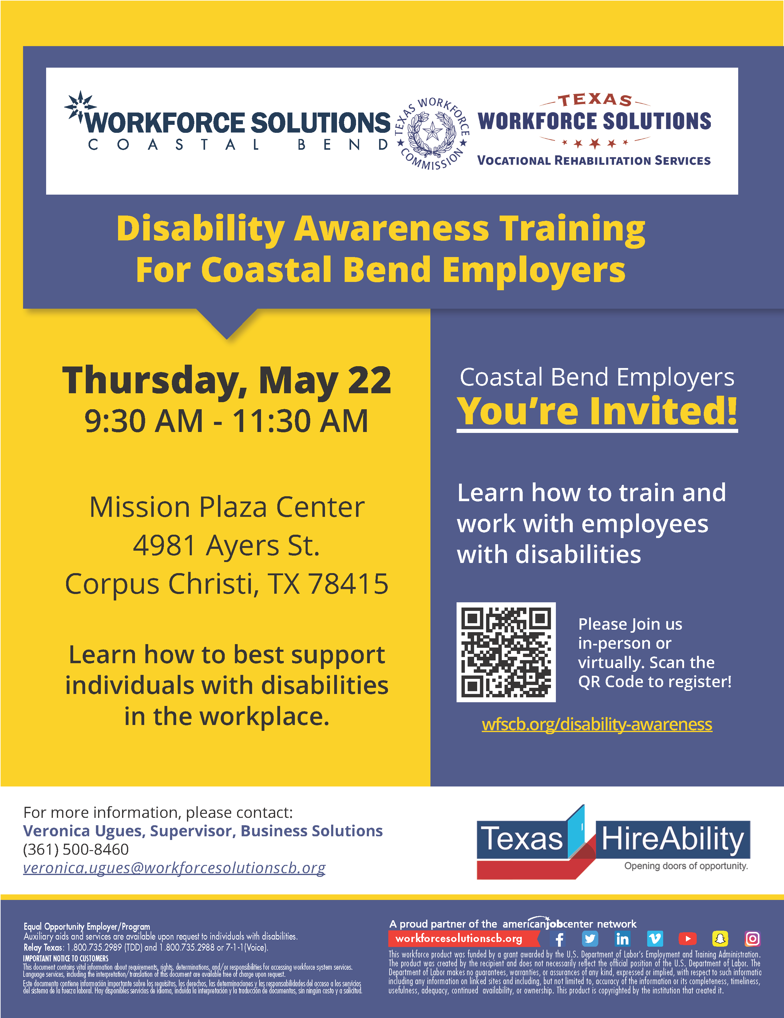 Employer Disability Awareness Training Flyer 2025