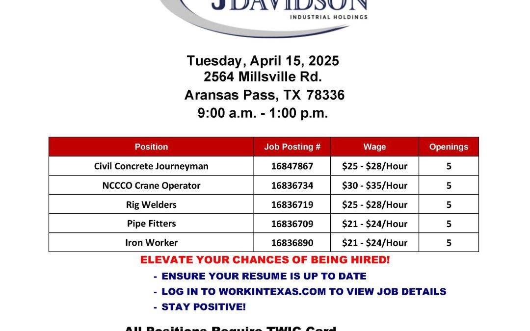 JM Davidson Industrial Holdings Hiring Event